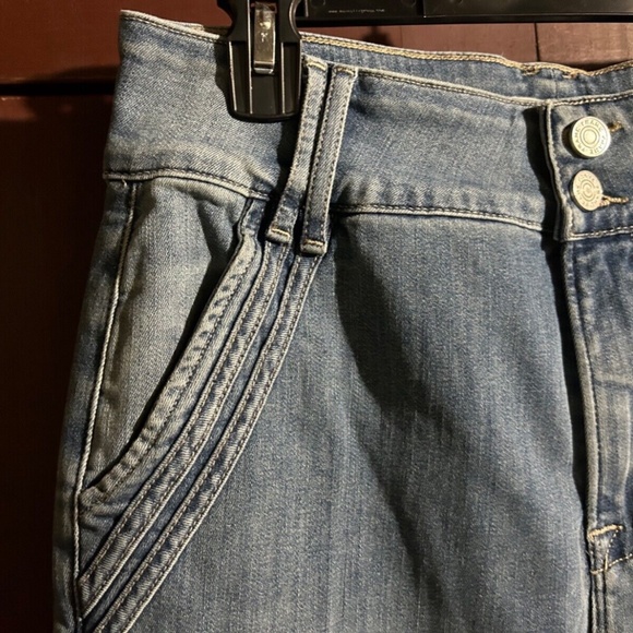 Frame The Double Detail High Rise Flare Denim Jeans Color Merced Size 32 - NWT - Picture 11 of 16